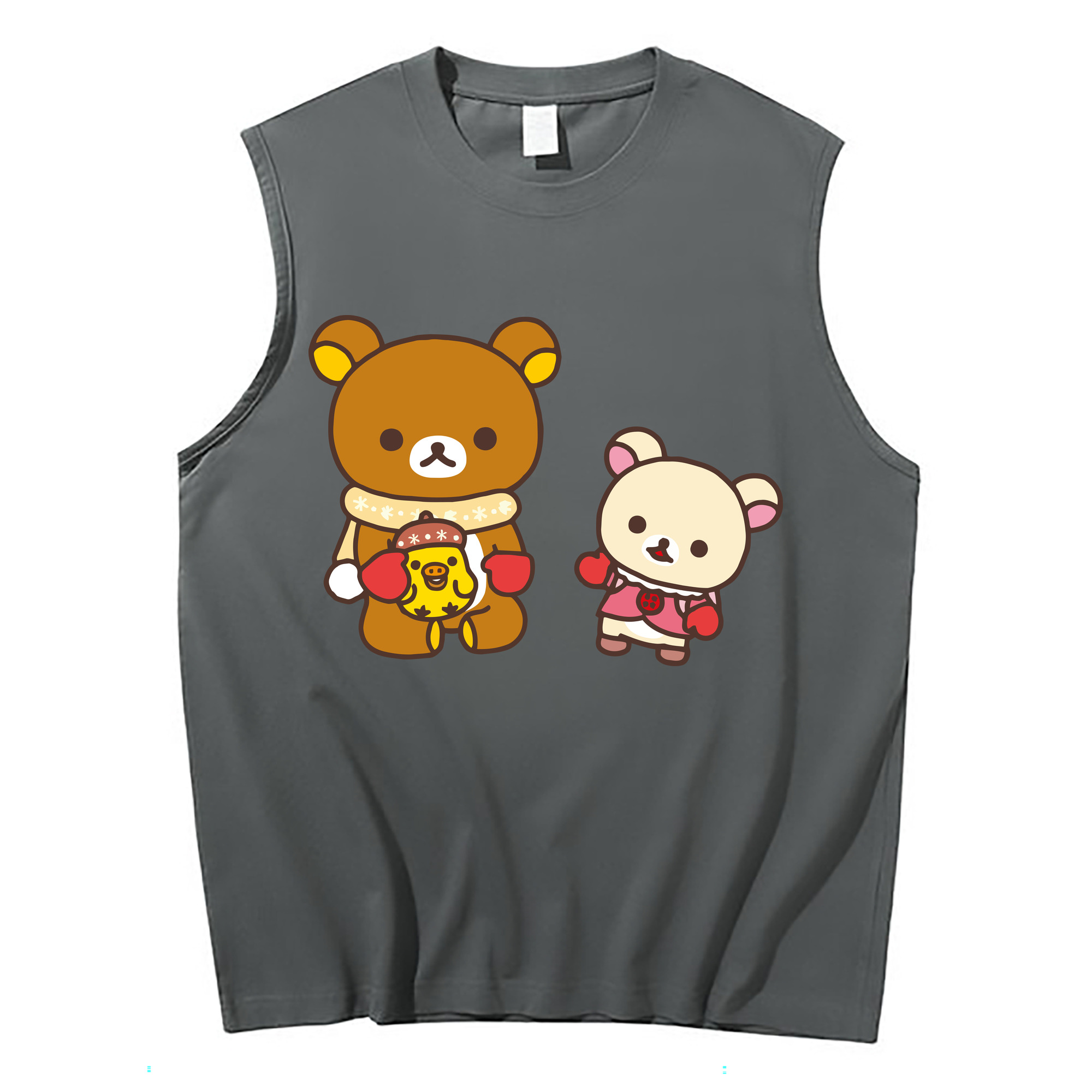 （画像用） リラックマ リラックマ キイロイトリ Rilakkuma Korilakkuma Kiiroitori コットン100％タンクトップ（フロントプリント）